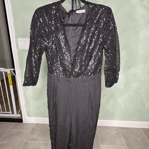 Black Sequined Jumpsuit